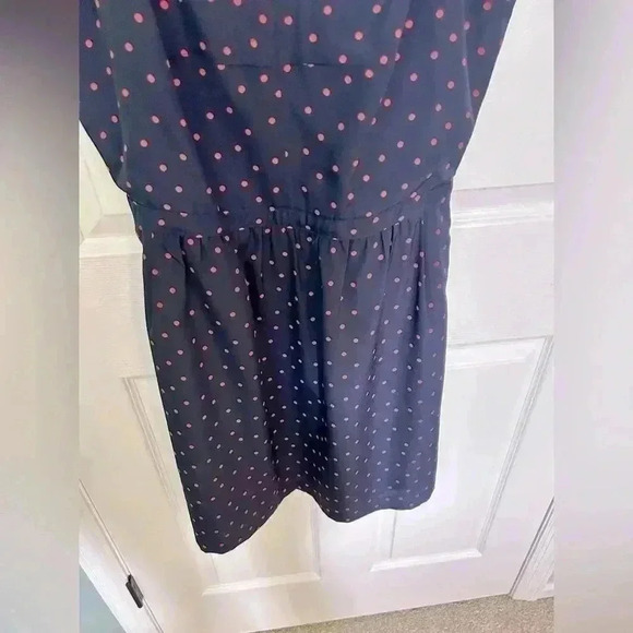 J. Crew Navy & Pink Polka Dot Seaside Cami Dress size 8 - Picture 3 of 4